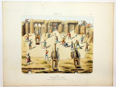 Gravure Lithographie XIX - Soldat - De Moltzheim Auguste - Uniforme - France - Artillerie - Armée Française - Historique - Artillerie de Siège 1600