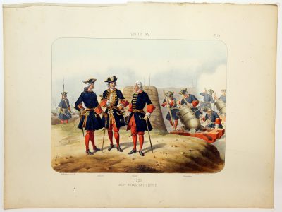 Gravure Lithographie XIX - Soldat - De Moltzheim Auguste - Uniforme - France - Artillerie - Armée Française - Historique - Artillerie Louis XV - Artillerie Royal 1720