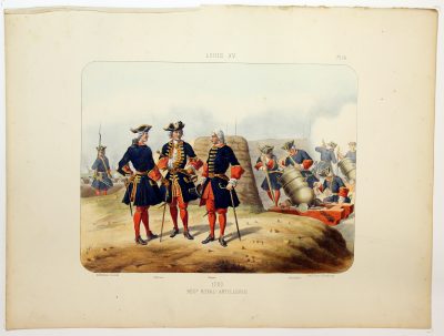 Gravure Lithographie XIX - Soldat - De Moltzheim Auguste - Uniforme - France - Artillerie - Armée Française - Historique - Artillerie Louis XV - Artillerie Royal 1720
