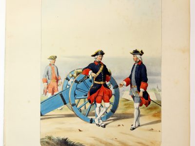 Gravure Lithographie XIX - Soldat - De Moltzheim Auguste - Uniforme - France - Artillerie - Armée Française - Historique - Artillerie Louis XV - Artillerie Royal 1720