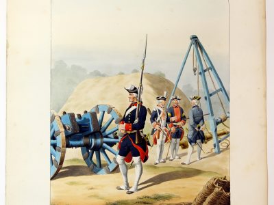 Gravure Lithographie XIX - Soldat - De Moltzheim Auguste - Uniforme - France - Artillerie - Armée Française - Historique - Artillerie Louis XV - Artillerie Royal 1765