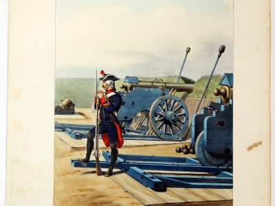 Gravure Lithographie XIX - Soldat - De Moltzheim Auguste - Uniforme - France - Artillerie - Armée Française - Historique - Artillerie Louis XVI - Corps Royal de l'artillerie 1775