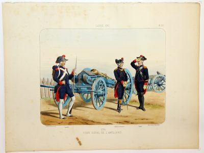 Gravure Lithographie XIX - Soldat - De Moltzheim Auguste - Uniforme - France - Artillerie - Armée Française - Historique - Artillerie Louis XVI - Corps Royal de l'artillerie 1786