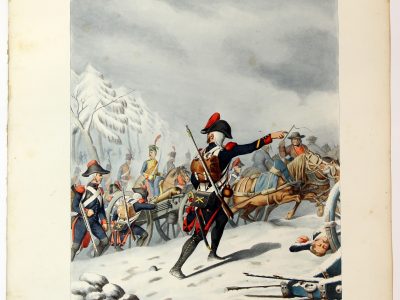 Gravure Lithographie XIX - Soldat - De Moltzheim Auguste - Uniforme - France - Artillerie - Armée Française - Historique - République 1792 Artilleur à pied et a cheval
