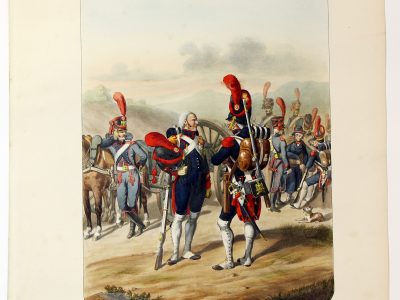 Gravure Lithographie XIX - Soldat - De Moltzheim Auguste - Uniforme - France - Artillerie - Armée Française - Historique - Napoleon 1er - Artillerie a Pied - Garde Impériale 1809 - 1815