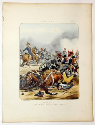Gravure Lithographie XIX - Soldat - De Moltzheim Auguste - Uniforme - France - Artillerie - Armée Française - Historique - Napoleon 1er - Artillerie à pied - Train d'artillerie - 1806 - 1812