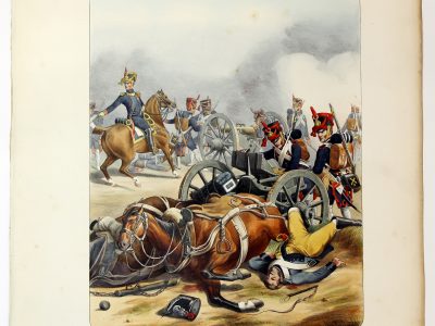 Gravure Lithographie XIX - Soldat - De Moltzheim Auguste - Uniforme - France - Artillerie - Armée Française - Historique - Napoleon 1er - Artillerie à pied - Train d'artillerie - 1806 - 1812