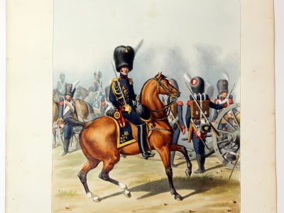 Gravure Lithographie XIX - Soldat - De Moltzheim Auguste - Uniforme - France - Artillerie - Armée Française - Historique - Napoleon 1er - Artillerie a Cheval - Restauration - 1815 à 1820 - Garde Royale