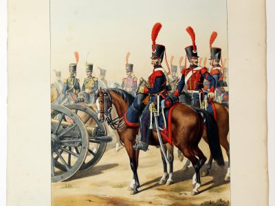 Gravure Lithographie XIX - Soldat - De Moltzheim Auguste - Uniforme - France - Artillerie - Armée Française - Historique - Restauration - Artillerie à Cheval - 1823 à 1829