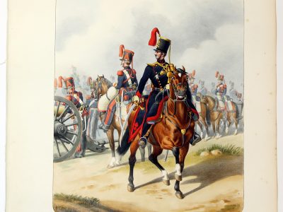 Gravure Lithographie XIX - Soldat - De Moltzheim Auguste - Uniforme - France - Artillerie - Armée Française - Historique - Restauration - Artillerie - 1829
