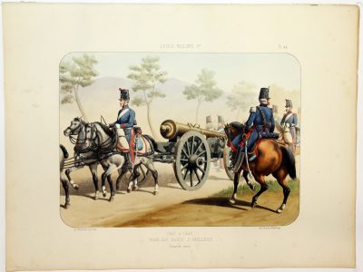 Gravure Lithographie XIX - Soldat - De Moltzheim Auguste - Uniforme - France - Artillerie - Armée Française - Historique - Louis Philippe 1er - Train d'Artillerie - 1840 à 1846