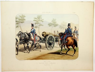 Gravure Lithographie XIX - Soldat - De Moltzheim Auguste - Uniforme - France - Artillerie - Armée Française - Historique - Louis Philippe 1er - Train d'Artillerie - 1840 à 1846