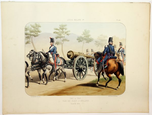 Gravure Lithographie XIX - Soldat - De Moltzheim Auguste - Uniforme - France - Artillerie - Armée Française - Historique - Louis Philippe 1er - Train d'Artillerie - 1840 à 1846