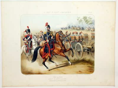 Gravure Lithographie XIX - Soldat - De Moltzheim Auguste - Uniforme - France - Artillerie - Armée Française - Historique - Louis Philippe 1er - Second empire