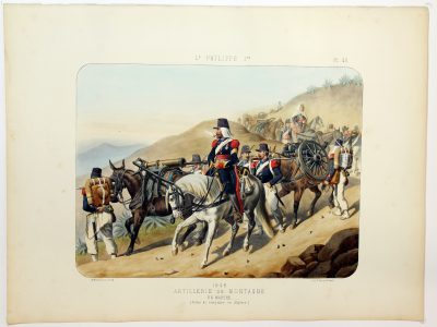 Gravure Lithographie XIX - Soldat - De Moltzheim Auguste - Uniforme - France - Artillerie - Armée Française - Historique - Louis Philippe 1er - Artillerie de Montagne - 1846 - Algérie
