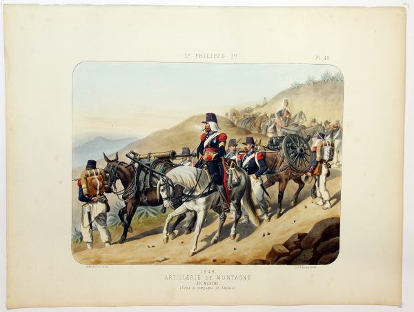 Gravure Lithographie XIX - Soldat - De Moltzheim Auguste - Uniforme - France - Artillerie - Armée Française - Historique - Louis Philippe 1er - Artillerie de Montagne - 1846 - Algérie