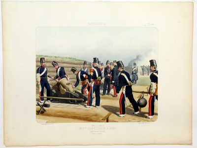 Gravure Lithographie XIX - Soldat - De Moltzheim Auguste - Uniforme - France - Artillerie - Armée Française - Historique - Second Empire - Artillerie à Pied
