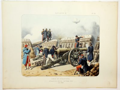 Gravure Lithographie XIX - Soldat - De Moltzheim Auguste - Uniforme - France - Artillerie - Armée Française - Historique - Second Empire - Artillerie de Siège - Crimée 1854
