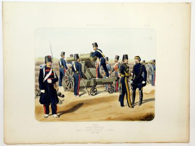 Gravure Lithographie XIX - Soldat - De Moltzheim Auguste - Uniforme - France - Artillerie - Armée Française - Historique - Second Empire - Artillerie à Pied - Garde Impériale 1855