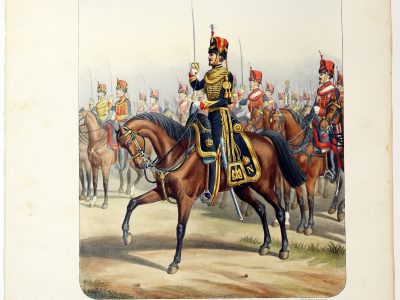 Gravure Lithographie XIX - Soldat - De Moltzheim Auguste - Uniforme - France - Artillerie - Armée Française - Historique - Second Empire - Artillerie à Cheval - Garde Impériale 1855
