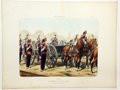 Gravure Lithographie XIX - Soldat - De Moltzheim Auguste - Uniforme - France - Artillerie - Armée Française - Historique - Second Empire - Artillerie Régiment Monté - 1860