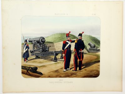 Gravure Lithographie XIX - Soldat - De Moltzheim Auguste - Uniforme - France - Artillerie - Armée Française - Historique - Second Empire - Canonnier Vétéran - 1860
