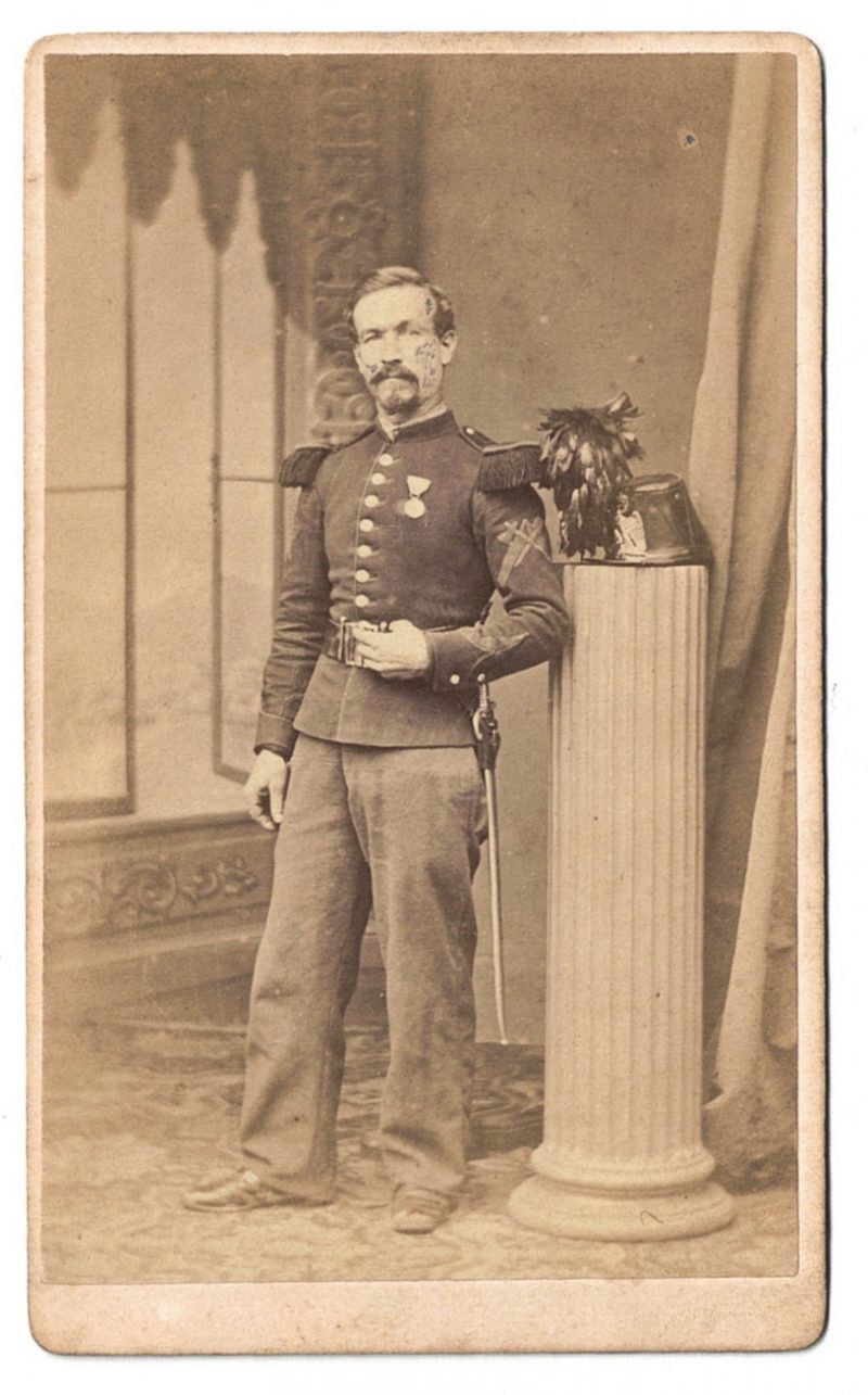 CDV - Second Empire - Soldat Français - Chasseur à Pied - Pionnier - Uniforme - Strasbourg - Helios atelier - 1860 - 1870