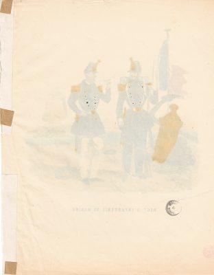 Papier à Lettre illustré - Infanterie Marine Second Empire - Shako - Lithographie rehaussée - Napoléon III - Souvenir Militaire - Drapeau