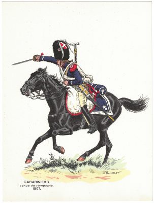 Soldats d'autrefois - CARABINIERS 1805/1810 - Lucien Rousselot - 1er Empire - Napoléon - 6 planches au pochoir