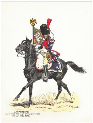 Soldats d'autrefois - CARABINIERS 1805/1810 - Lucien Rousselot - 1er Empire - Napoléon - 6 planches au pochoir