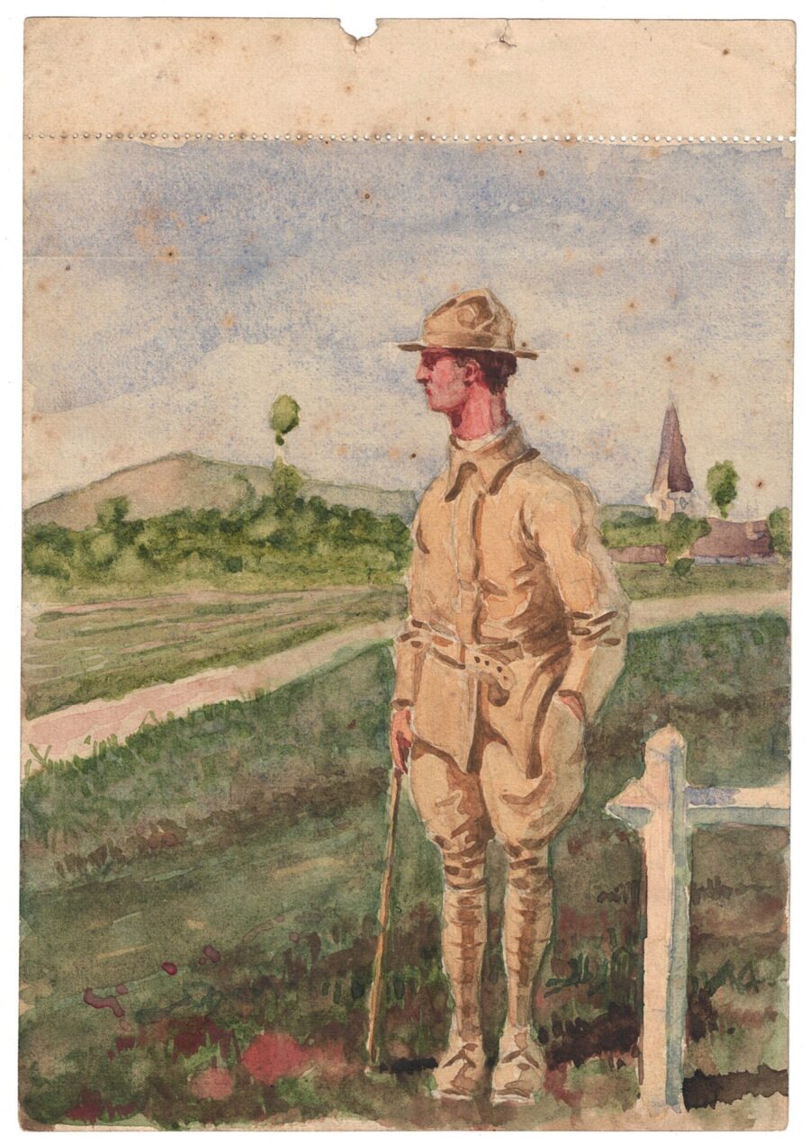 Ensemble de dessins au crayon – Soldat – Afrique – Spahis – Uniforme – Armée Française – 3eme République – Chasseurs – Scènes de vie – Soldat Américain – Doughboy