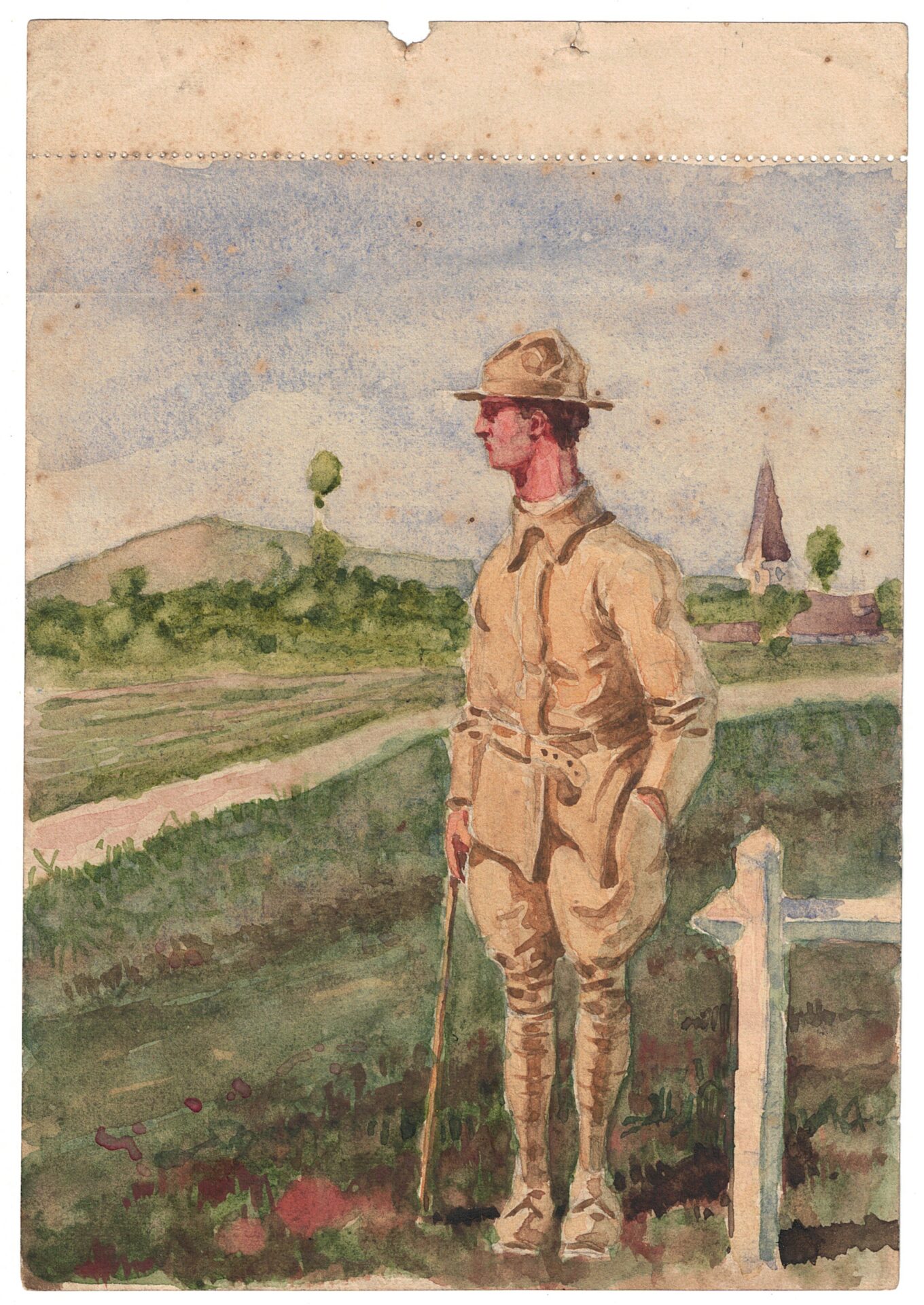 Ensemble de dessins au crayon – Soldat – Afrique – Spahis – Uniforme – Armée Française – 3eme République – Chasseurs – Scènes de vie – Soldat Américain – Doughboy