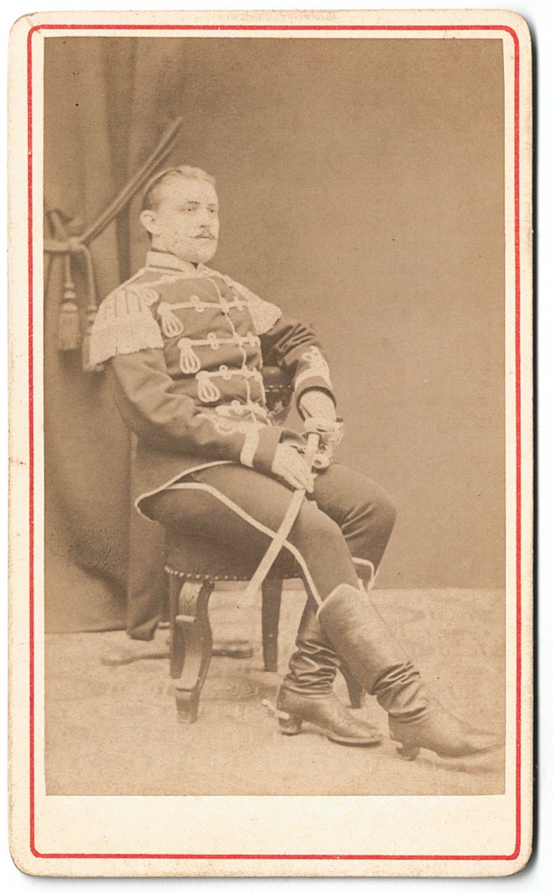 Carte CDV – Hussard – Uniforme – Armée Prussienne – Musicien – Guerre 1870 – Campagne militaire – Schwalbennester