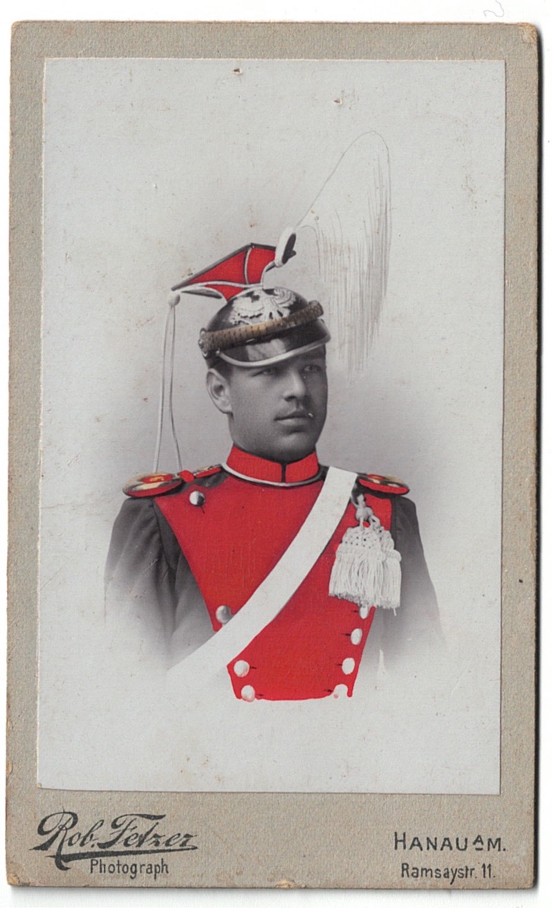 Carte CDV Photographie colorisée – Lancier – Uhlan – Thüringisches Ulanen-Regiment Nr. 6 – Uniforme – Lagensalza – Photo Atelier Rob Felzer