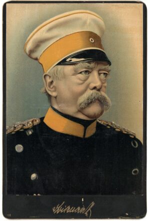 Carte Cabinet – Fürst Otto von Bismarck – Portrait – Uniforme – Cuirassier – Lithographie – Prusse – Otto von Bismarck (1815-1898) – Chancelier de l&rsquo;Empire allemand